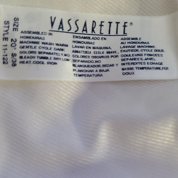 Vintage VASSARETTE Half Slip Skirt WHITE SATIN NYLON Lingerie WOMEN'S SMALL 20" - Picture 7 of 8